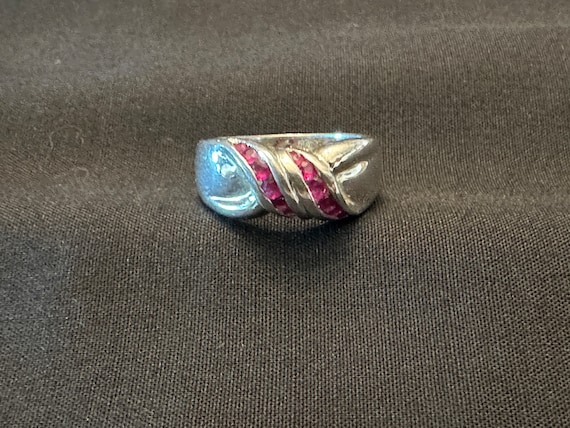Purple Garnet Sterling Silver Ring Size 6 - image 1