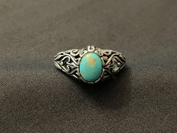 Turquoise Sterling Silver Ring Size 7 - image 1