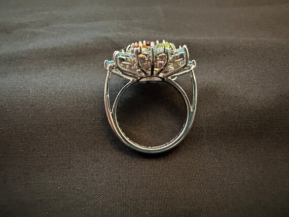 Multi-Colored Gemstone Sterling Silver Ring Size 6 - image 4