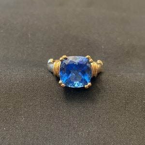 Anello blu spinel oro taglia 5 3/4