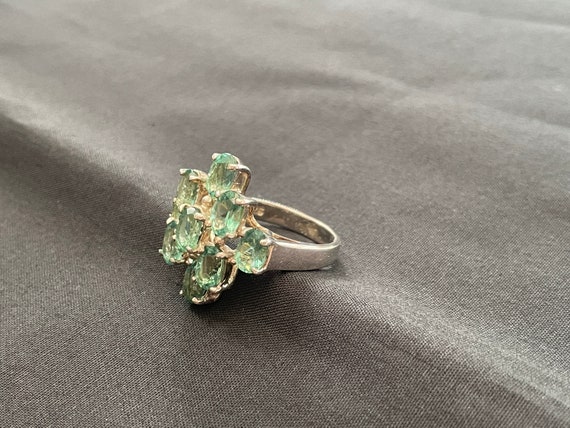 Green Apatite Silver Ring .925 Size 7 - image 2