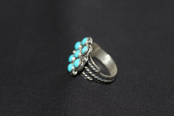 Turquoise Sterling Silver Ring Size 5 3/4 - image 5