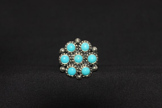 Turquoise Sterling Silver Ring Size 5 3/4 - image 2