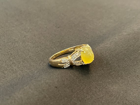 Yellow Quartz 14k Gold Ring Size 7 - image 3