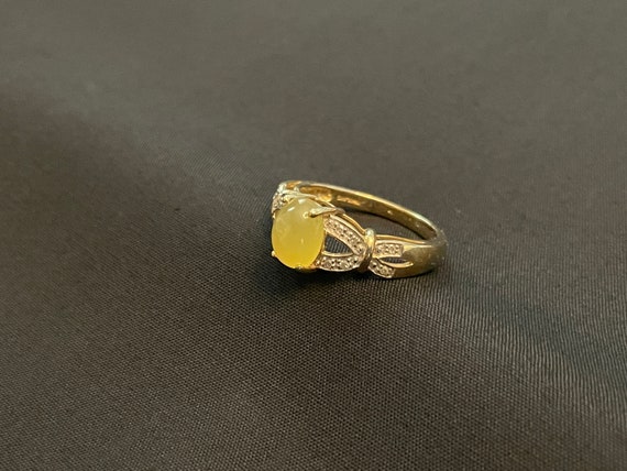 Yellow Quartz 14k Gold Ring Size 7 - image 2