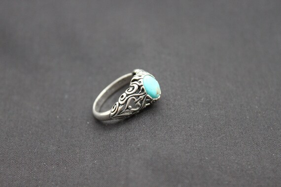 Turquoise Sterling Silver Ring Size 7 - image 4