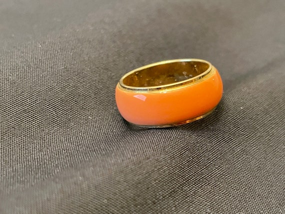 Peach Gold Ring 18k Size 5 3/4 - image 3