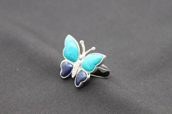 Multi-Colored Gemstone Sterling Silver Ring Size … - image 3