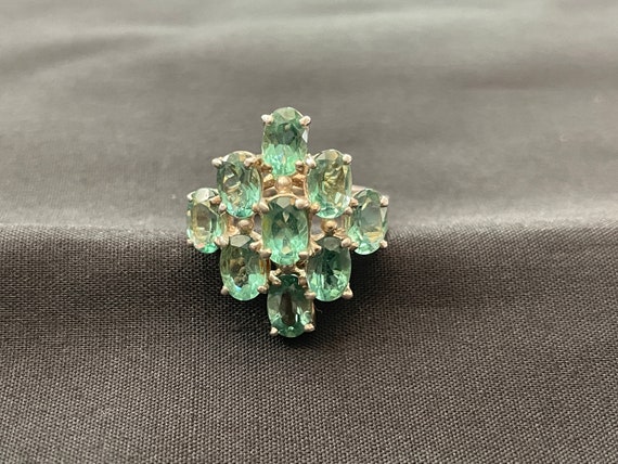 Green Apatite Silver Ring .925 Size 7 - image 1