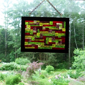 Small Glass on Glass Mosaic Art - “Mid Century Modern Jazz”