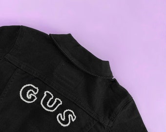 Custom Levi’s Toddler Hand Embroidered Denim Jacket with Chain Stitched Name | Personalized Baby Kids Jean Jacket