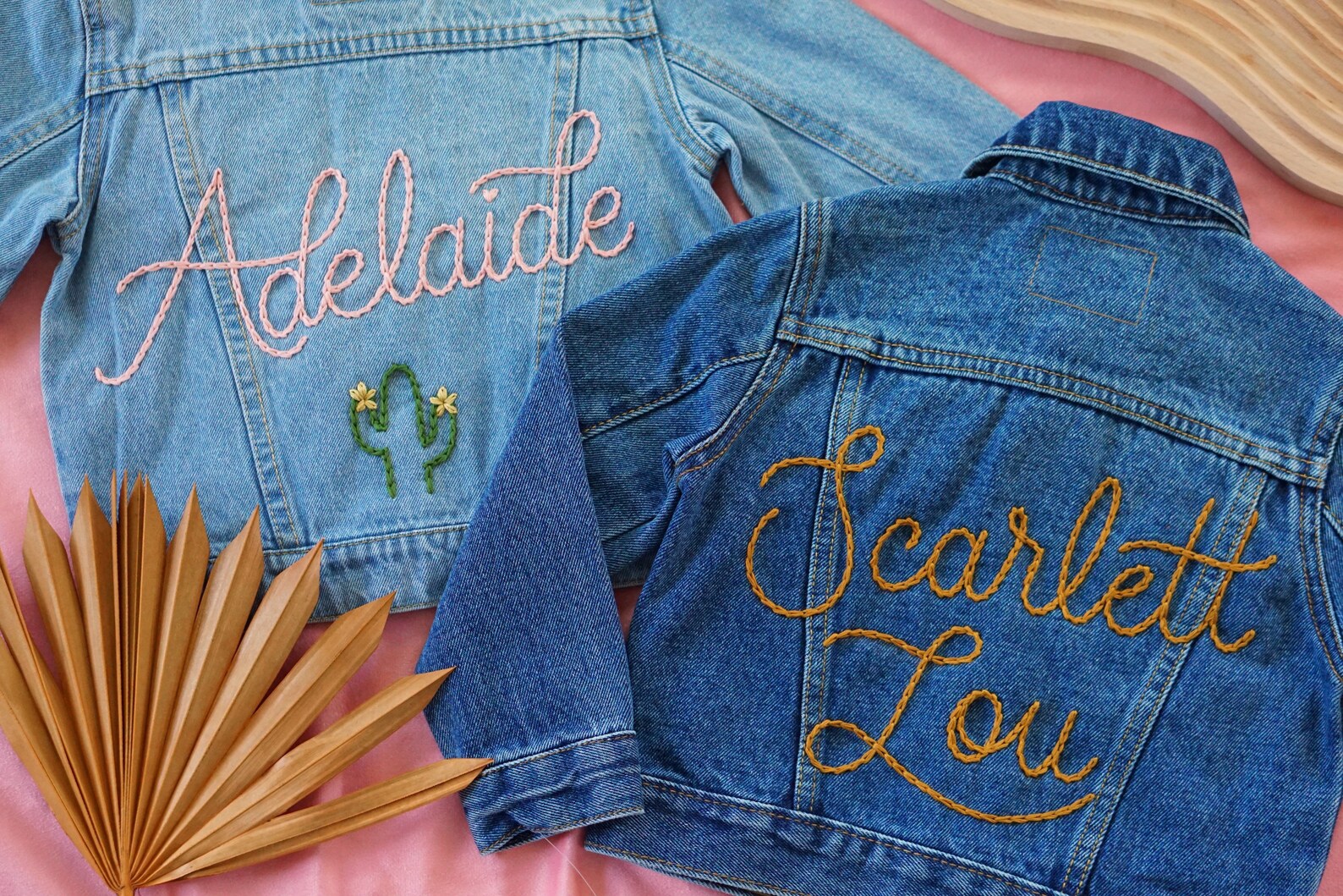 Custom Levis Hand Embroidered Kids Girls Boys Denim Jacket Etsy