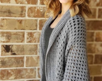 Crochet shrug / cardigan / shawl with sleeves / cocoon / sweater/ boho