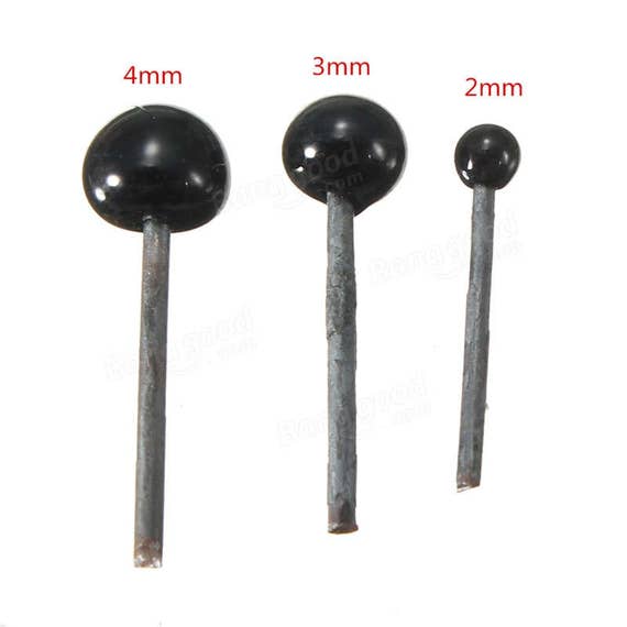 4mm x 2 pairs Glass eyes for needle felting 2mm x 2 pairs 3mm x 2 pairs
