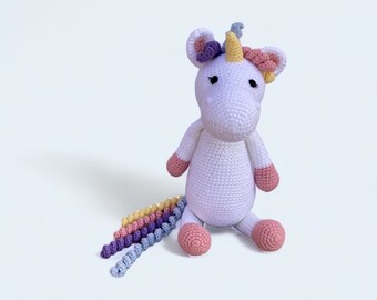 Large Crocheted Unicorn FINISHED PRODUCT Stuffed Toy Plushies Handmade Safe for Babies Baby Shower Gifts