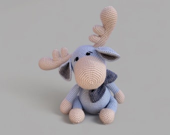 Large Crocheted Moose FINISHED PRODUCT Stuffed Toy Plushies Handmade Safe for Babies Baby Shower Gifts