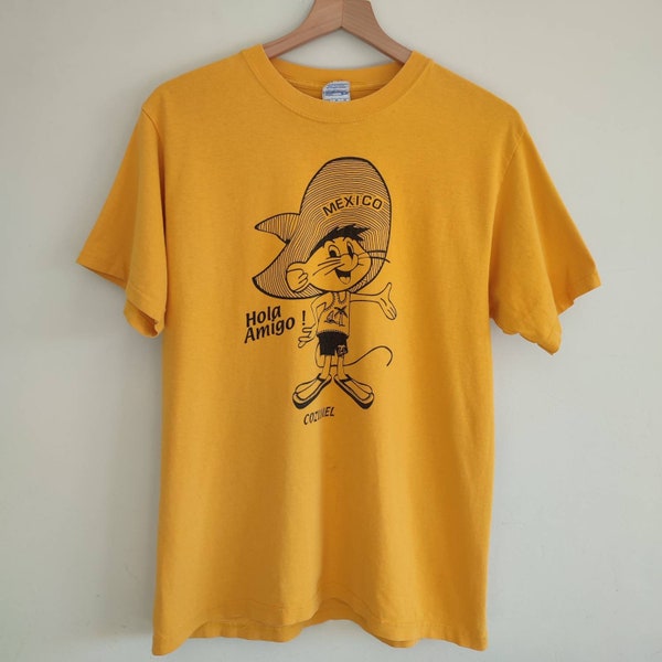 1990er 00s Vintage Mexico Speedy Gonzales T-Shirt Top Gr.M