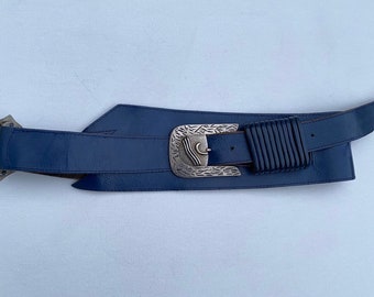 Fun Original Vintage Woven Webbing Navy-blue Belt W Metal  display picture 3