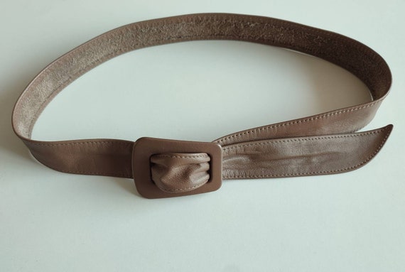 1970s 80s Vintage Taupe Brown Leather Belt Retro - Etsy