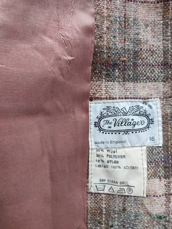 Vintage 1960s 70s Tweed Fleck Wool Mix Blazer Jac… - image 3