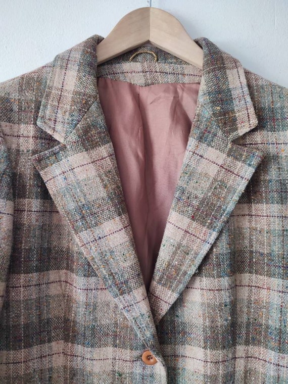 Vintage 1960s 70s Tweed Fleck Wool Mix Blazer Jac… - image 2