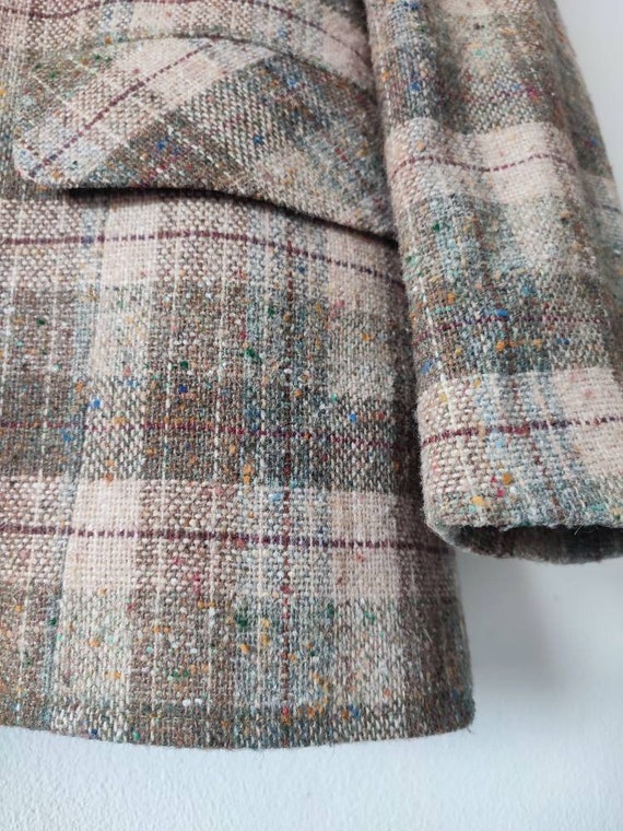 Vintage 1960s 70s Tweed Fleck Wool Mix Blazer Jac… - image 4