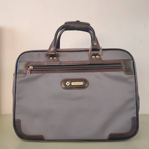 1970s 80s Vintage Samsonite Grey Luggage Shoulder Carry Bag Retro Travel Vacation Holiday