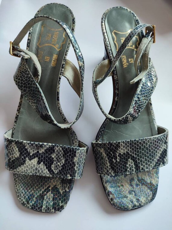 Gray snakeskin best sale sandals