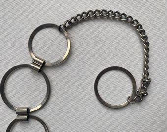 1960s 70s Vintage Silver Circle Link Chain Mod Belt Retro  display picture 1