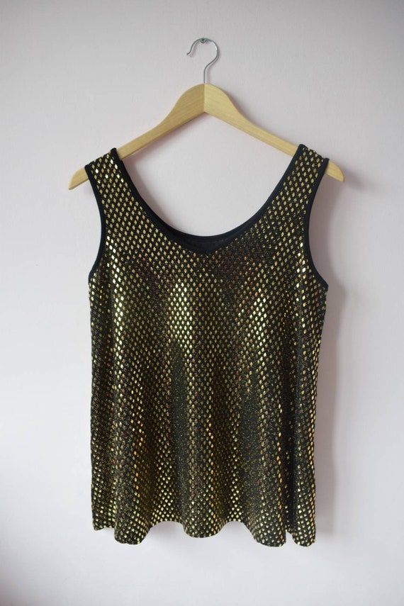 black sparkly vest tops uk