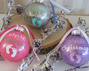 Custom Baby's 1st Christmas Ornament, Baby Boy, Baby Girl, Custom Gift, Gift for New Mom, Newborn Gift, Holiday Gift, Baby Shower, Baby Feet