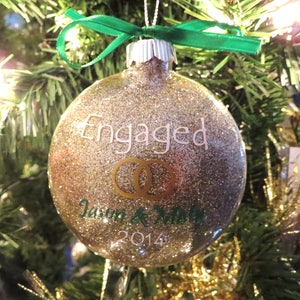 Engaged Ornament, Custom Wedding Gift, I Do, Wedding Ornament, Personalized Gift, Gift for Him, Gift for Her,Stocking Stuffer,Christmas Gift