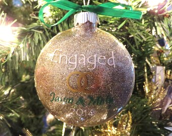 Engaged Ornament, Custom Wedding Gift, I Do, Wedding Ornament, Personalized Gift, Gift for Him, Gift for Her,Stocking Stuffer,Christmas Gift