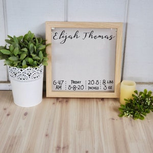 Personalized Baby Stats Shadowbox, Custom Baby Shadowbox, Personalized Baby Gift, Newborn Gift, Nursery Decor, Baby Girl Gift, Baby Boy Gift