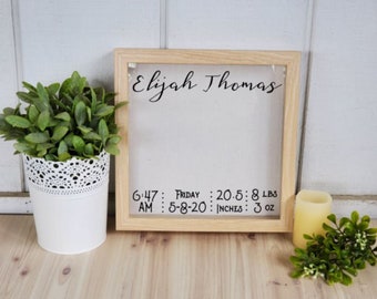 Personalized Baby Stats Shadowbox, Custom Baby Shadowbox, Personalized Baby Gift, Newborn Gift, Nursery Decor, Baby Girl Gift, Baby Boy Gift
