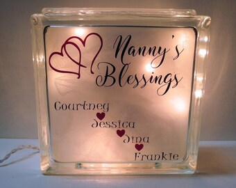 Custom Glass Block Sympathy Gift Lighted Glass Block Custom Etsy