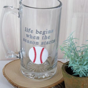 Baseball Beer Glass, Gift for Him, Custom Beer Glass,Baseball Fan,Christmas Gift,Groomsmen Gift,Gift for Dad,Sports Fan Gift,Baseball Season Bild 2