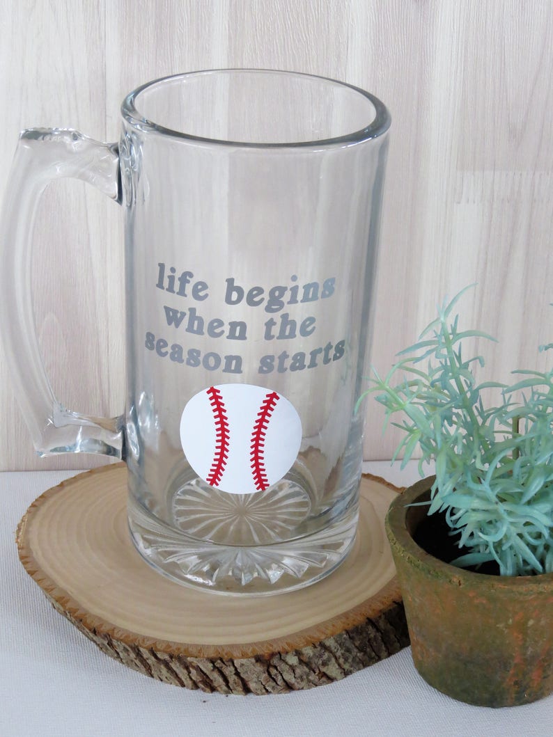 Baseball Beer Glass, Gift for Him, Custom Beer Glass,Baseball Fan,Christmas Gift,Groomsmen Gift,Gift for Dad,Sports Fan Gift,Baseball Season Bild 2