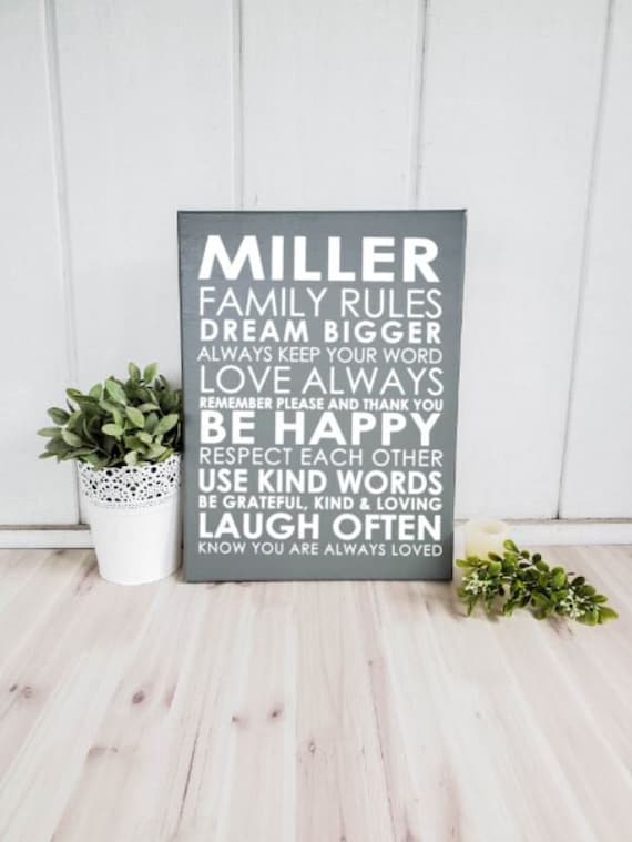Custom Family Rules Sign Family Rules Canvas Custom Family | Etsy