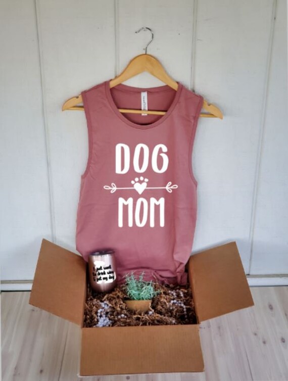 Dog Mom Gift Box, I Just Want to Drink Wine and Pet My Dog Wine Tumbler, Dog Gift Set, Dog Gift Box, Dog Themed Gift Box, Gift Box for Her