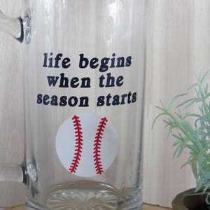 Baseball Beer Glass, Gift for Him, Custom Beer Glass,Baseball Fan,Christmas Gift,Groomsmen Gift,Gift for Dad,Sports Fan Gift,Baseball Season Bild 4