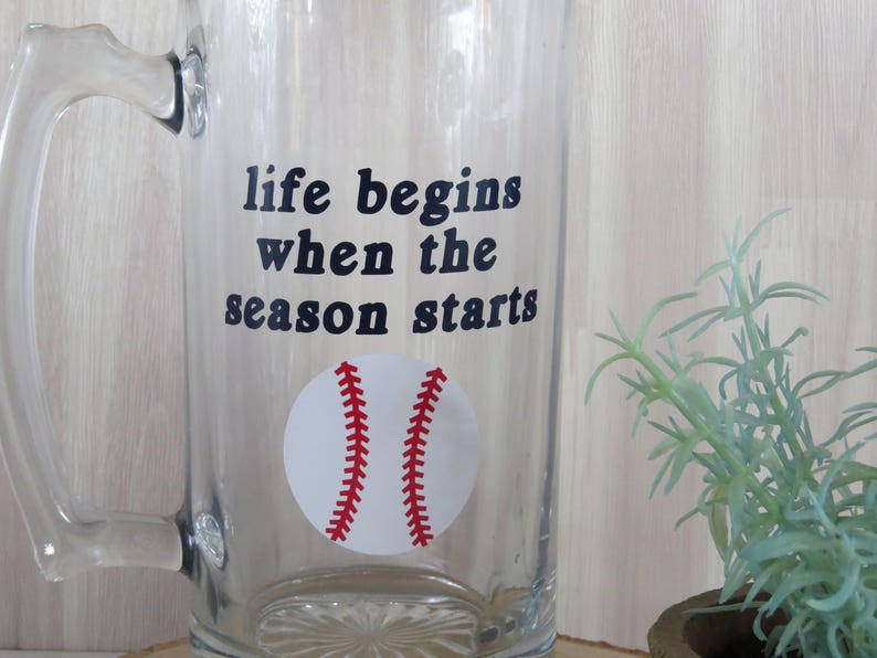 Baseball Beer Glass, Gift for Him, Custom Beer Glass,Baseball Fan,Christmas Gift,Groomsmen Gift,Gift for Dad,Sports Fan Gift,Baseball Season Bild 4