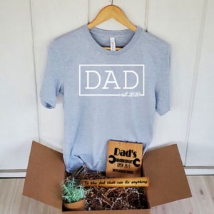 Dad Gift Box, Father's Day Gift Set, Gift Box for Him, Gift for Dad, Dad Established T-Shirt, Dad Hammer, Dad's Workshop Sign, Custom Sign