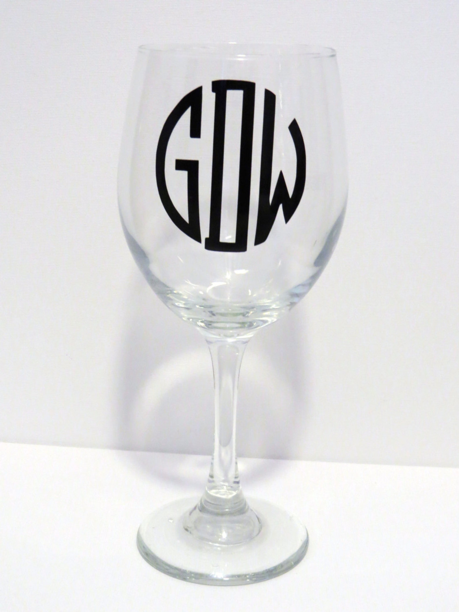 Monogram Wine Glass Personalized Wine Glass Custom Gift Etsy