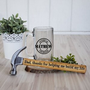 Father of the Groom Gift Box, Build My Life Hammer, Father of Groom Beer Mug, FOG Gift, Wedding Gift for Dad, Gift for Dad,Father's Day Gift