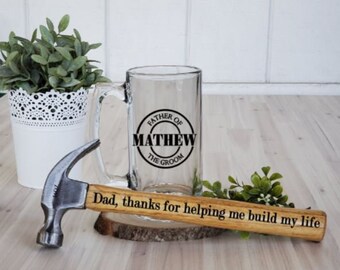 Father of the Groom Gift Box, Build My Life Hammer, Father of Groom Beer Mug, FOG Gift, Wedding Gift for Dad, Gift for Dad,Father's Day Gift