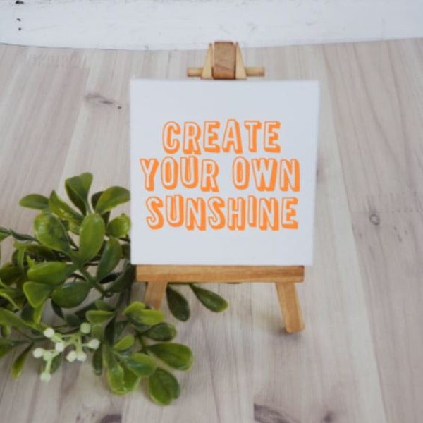 Create Your Own Sunshine Mini Canvas, Sunshine Sign, Mini Easel, Custom Gift, Custom Mini Canvas, Office Decor, Graduation Gift, Dorm Decor