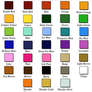K&ouml;nnte beinhalten: Eine Tabelle mit verschiedenen Farboptionen f&uuml;r Zitate. Die Farben umfassen Purpurrot, Dunkelrot, Rot, Orange, Pastellorange, Goldgelb, Gelb, Dunkelgr&uuml;n, Gr&uuml;n, Hellgr&uuml;n, Limettengr&uuml;n, Minze, Eisblau, T&uuml;rkisblau, Himmelblau, Brillantblau, Blau, Dunkelblau, Lila, Lavendel, Flieder, Rosa, Hellrosa, Beige, Hellbraun, Nussbraun, Braun, Schwarz, Grau, Wei&szlig;, Metallic-Kupfer, Metallic-Gold und Metallic-Silber.
