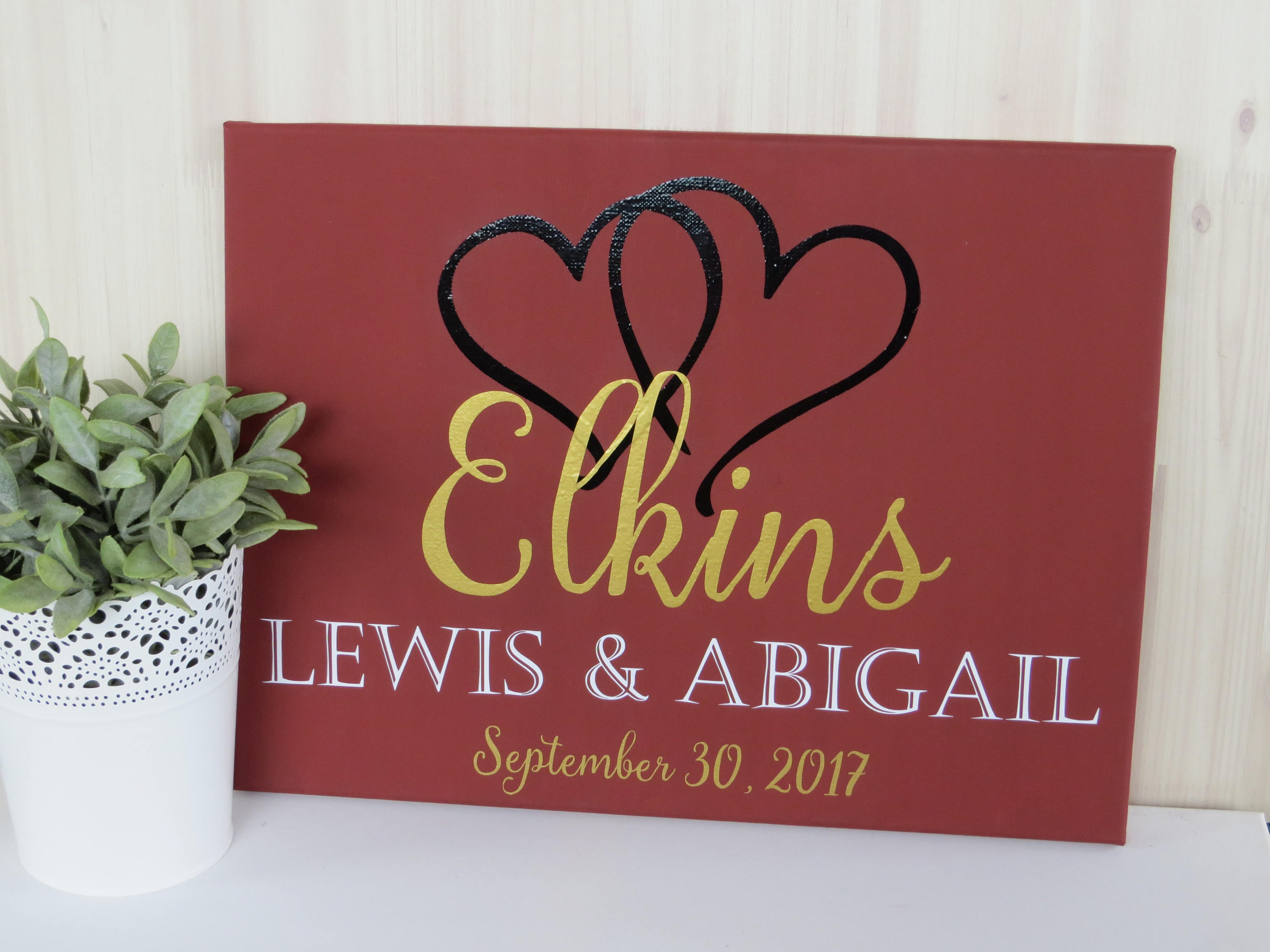 Painted Wedding Canvas Custom Gift Personalized Canvas Art Etsy