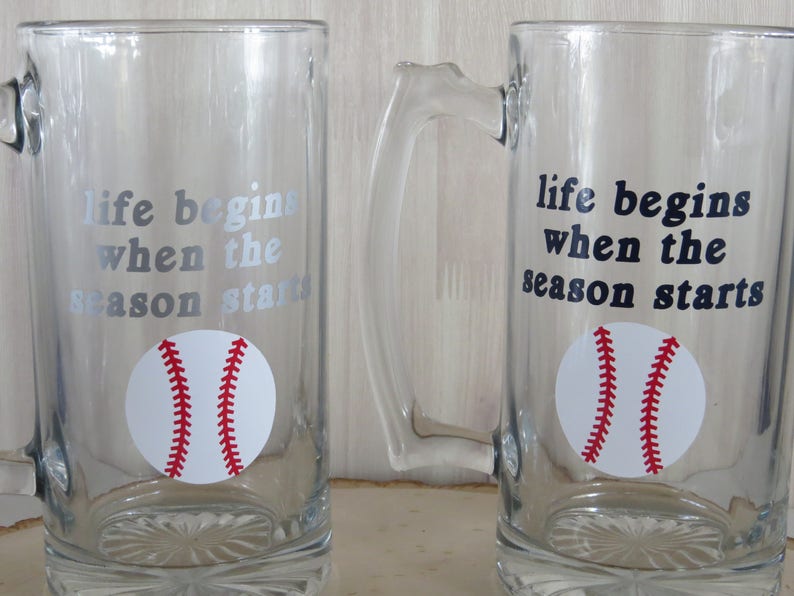 Baseball Beer Glass, Gift for Him, Custom Beer Glass,Baseball Fan,Christmas Gift,Groomsmen Gift,Gift for Dad,Sports Fan Gift,Baseball Season Bild 3